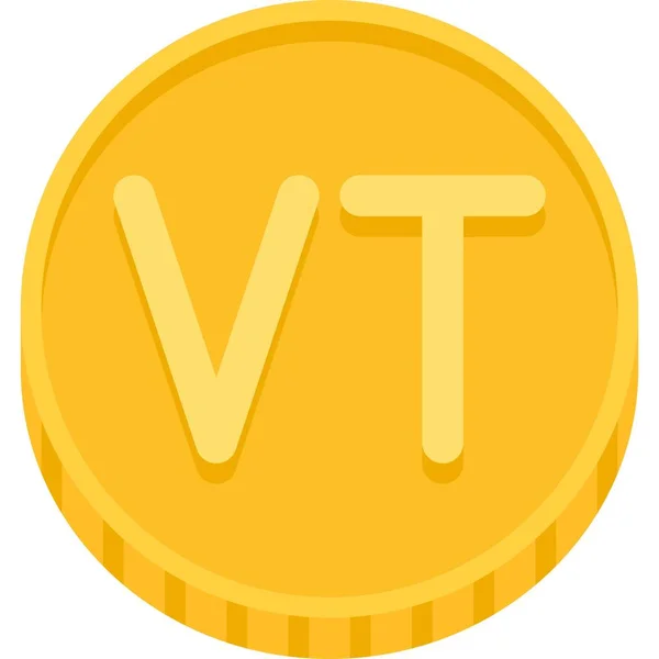 Vanuatu Vatu Coin Vecteur Icône Monnaie Vanuatu — Image vectorielle