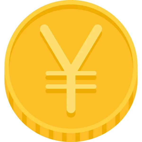 Yen Yuan Icône Pièce Signe Devise Utilisé Pour Yen Japonais — Image vectorielle