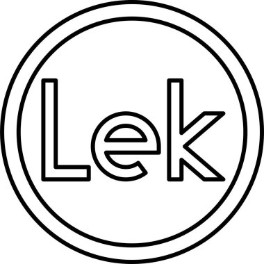 Arnavutluk 'un resmi para birimi olan Lek sikke ikonu vektör illüstrasyonu