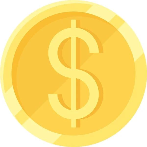 美元硬币图标 美元是20多种货币的名称 — 图库矢量图片