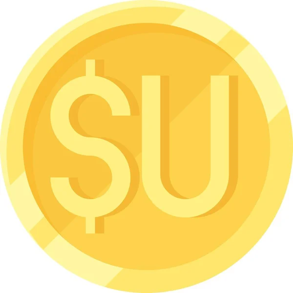 Uruguayan Peso Coin Icon Name Uruguayan Currency — Διανυσματικό Αρχείο