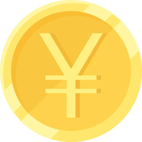 Yen Och Yuan Mynt Ikon Valuta Tecken Som Används För — Stock vektor