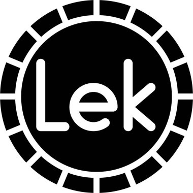 Arnavutluk 'un resmi para birimi olan Lek sikke ikonu vektör illüstrasyonu