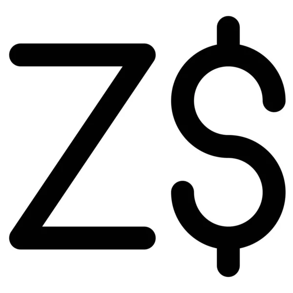 1980年至2009年4月12日津巴布韦官方货币津巴布韦元标志图标 — 图库矢量图片