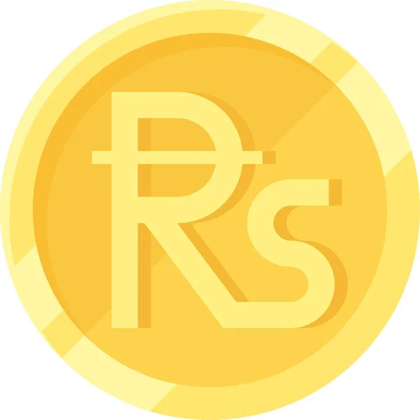Rupee Κέρμα Εικονίδιο Κοινή Ονομασία Για Τις Πολλές Χώρες Νομίσματα — Διανυσματικό Αρχείο