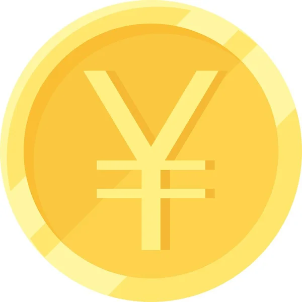 Yen Yuan Coin Icon Currency Sign Used Japanese Yen Chinese — Stock Vector