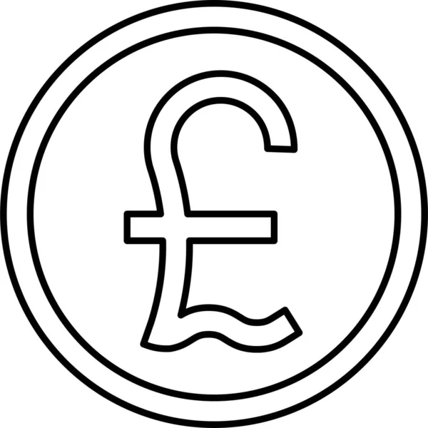 Pond Munt Pictogram Voor Het Pond Sterling Voor Valuta Genaamd — Stockvector