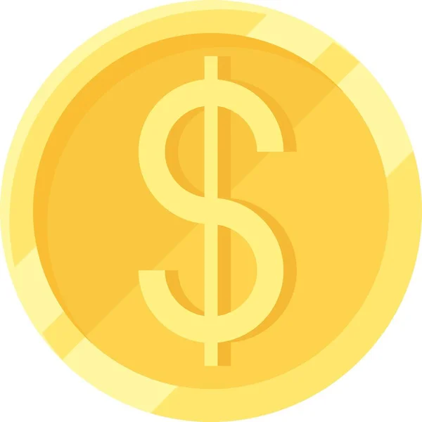 Доллар Монета Значок Доллар Имя Валют — стоковый вектор