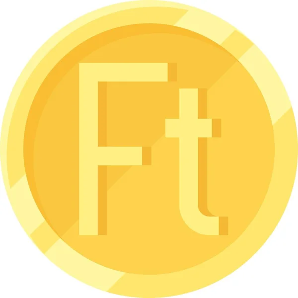 Hungarian Forint Coin Vector Icon Currency Hungary — стоковий вектор