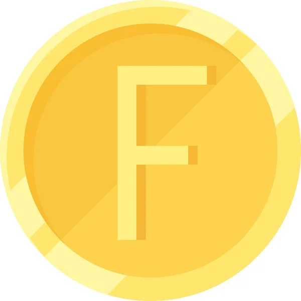 Fancs Coin Icône Franc Est Une Des Plusieurs Unités Monnaie — Image vectorielle