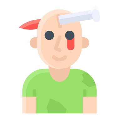 Kafaya çivi çakan zombi kostümü, Cadılar Bayramı kostümü.