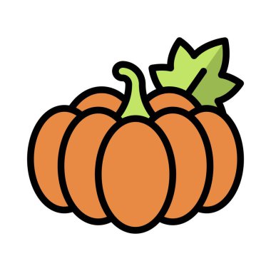 Balkabağı ikonu, Şükran Günü vektör illüstrasyonu