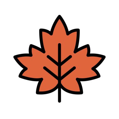 Akçaağaç yaprağı simgesi, Şükran Günü vektör illüstrasyonu