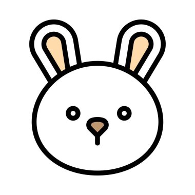 Tavşan kafası simgesi, Şükran Günü vektör illüstrasyonu