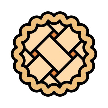 Elmalı turta simgesi, Şükran Günü bağlantılı vektör illüstrasyonu