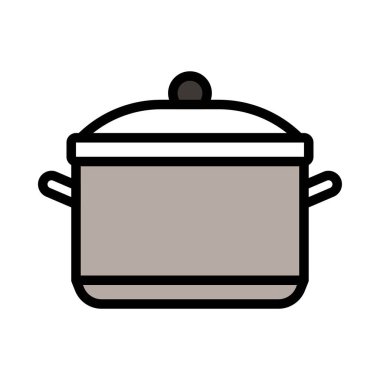 Pişirme tenceresi simgesi, Şükran Günü bağlantılı vektör illüstrasyonu