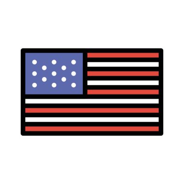 ABD bayrak simgesi, Şükran Günü ile ilgili vektör illüstrasyonu