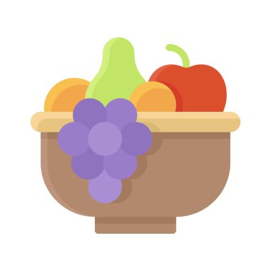 Meyve kâsesi ikonu, Şükran Günü vektör illüstrasyonu