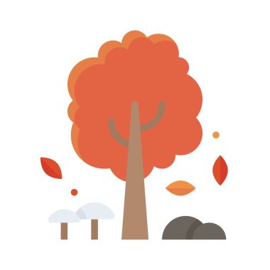 Sonbahar ağacı simgesi, Şükran Günü bağlantılı vektör illüstrasyonu