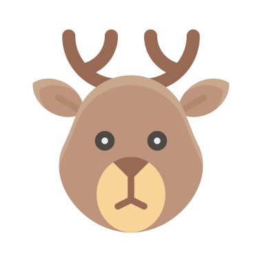 Geyik kafası simgesi, Şükran Günü bağlantılı vektör illüstrasyonu