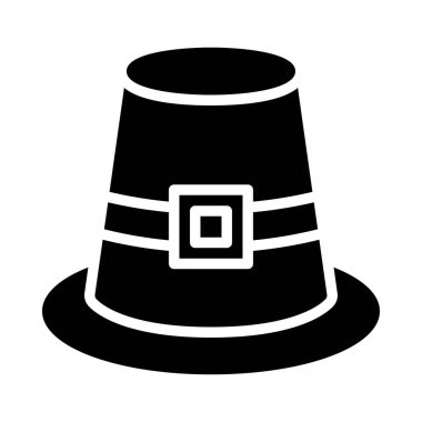 Kokel şapka ikonu, Şükran Günü vektör illüstrasyonu