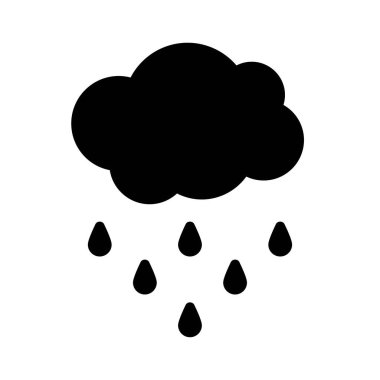 Yağmur bulutu simgesi, Şükran Günü bağlantılı vektör illüstrasyonu