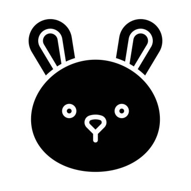 Tavşan kafası simgesi, Şükran Günü vektör illüstrasyonu