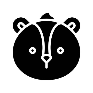 Skunk baş simgesi, Şükran Günü vektör illüstrasyonu