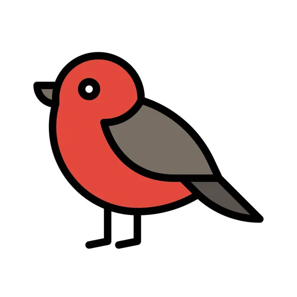 Icono Pájaro Robin Rojo Ilustración Vectorial Relacionada Con Acción Gracias — Vector de stock