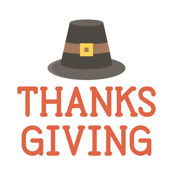 Chapeau Capotain Avec Icône Thanksgiving Illustration Vectorielle Liée Thanksgiving — Image vectorielle