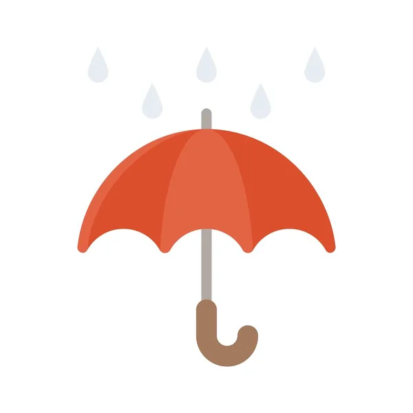 Paraguas Con Icono Gotas Lluvia Ilustración Vectorial Relacionada Con Acción — Vector de stock