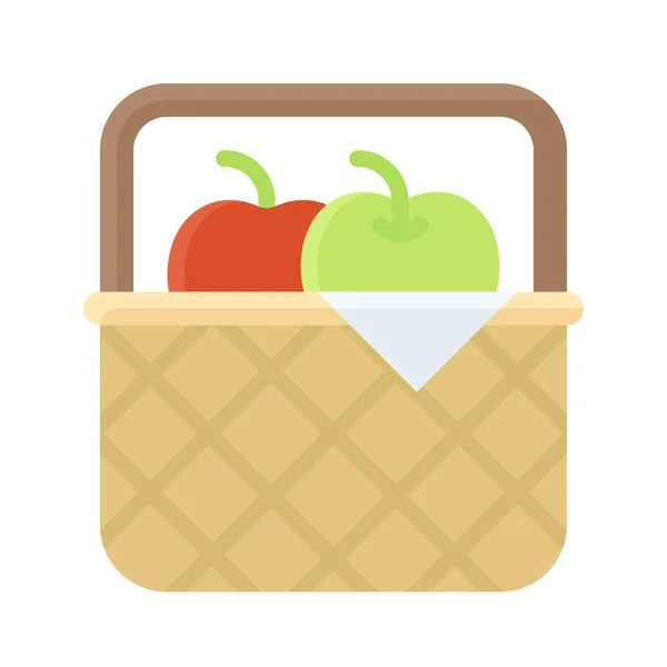 Picnic Basket Icon Thanksgiving Related Vector Illustration — Stock Vector
