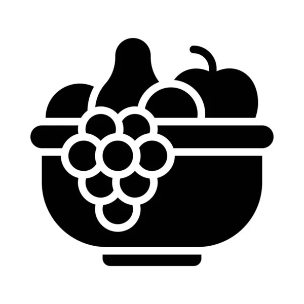 Fruktskål Ikon Thanksgiving Relaterade Vektor Illustration — Stock vektor