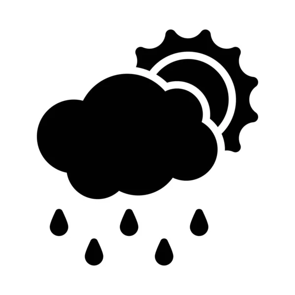 Sun Rain Cloud Icon Thanksgiving Related Vector Illustration — Stock Vector