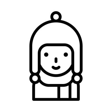 Kış bezi ikonu olan çocuk, Şükran Günü vektör illüstrasyonu