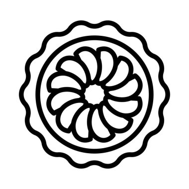 Elmalı turta simgesi, Şükran Günü bağlantılı vektör illüstrasyonu