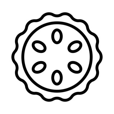 Fındıklı turta ikonu, Şükran Günü vektör illüstrasyonu