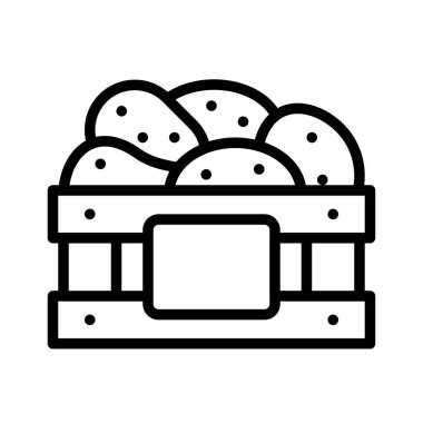 Patates sandığı ikonu, Şükran Günü vektör illüstrasyonu