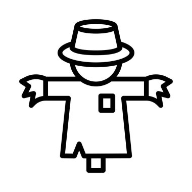 Korkuluk simgesi, Şükran Günü bağlantılı vektör illüstrasyonu