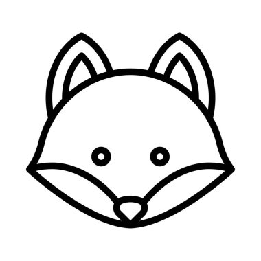 Tilki başı simgesi, Şükran Günü bağlantılı vektör illüstrasyonu