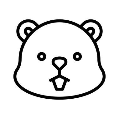 Kunduz kafası simgesi, Şükran Günü bağlantılı vektör illüstrasyonu