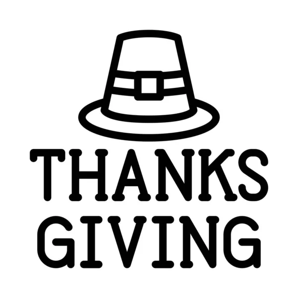 Cappello Capitano Con Icona Del Ringraziamento Illustrazione Vettoriale Relativa Ringraziamento — Vettoriale Stock