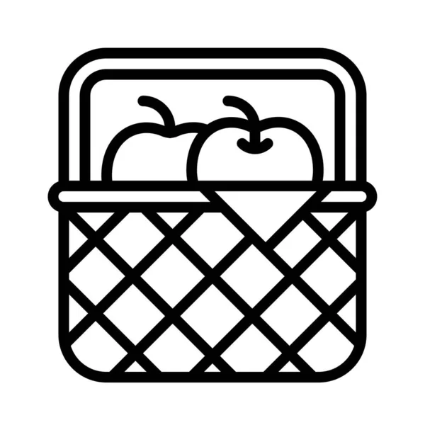 Picknickkorb Symbol Thanksgiving Bezogene Vektorillustration — Stockvektor