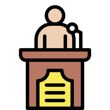 Sunum simgesi, Protesto bağlantılı vektör illüstrasyonu