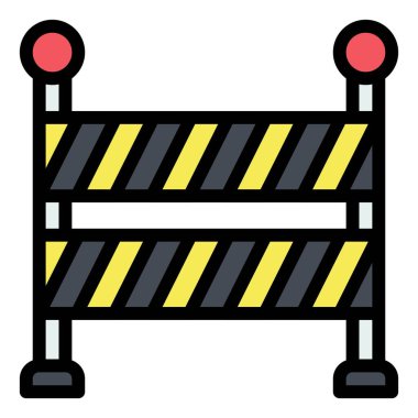 Trafik engeli simgesi, protestoya bağlı vektör illüstrasyonu