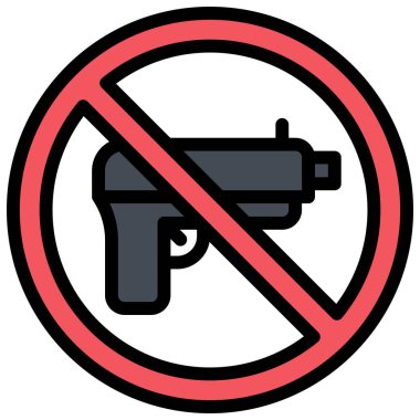 Silah simgesi yok, Protesto bağlantılı vektör illüstrasyonu