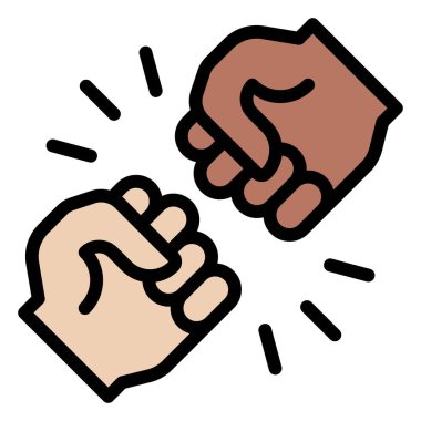 Yumruk çakma simgesi, Protesto bağlantılı vektör illüstrasyonu