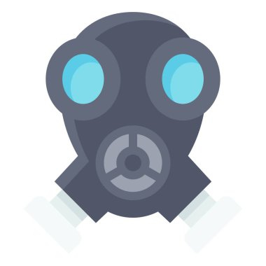 Gaz maskesi simgesi, Protesto bağlantılı vektör illüstrasyonu