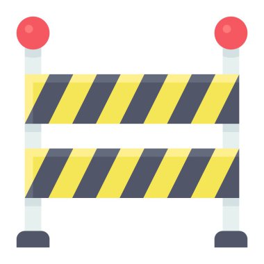 Trafik engeli simgesi, protestoya bağlı vektör illüstrasyonu