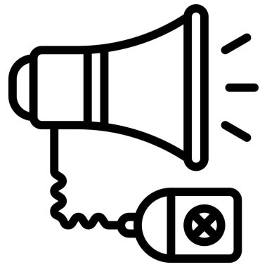 Megafon simgesi, Protestoya bağlı vektör illüstrasyonu